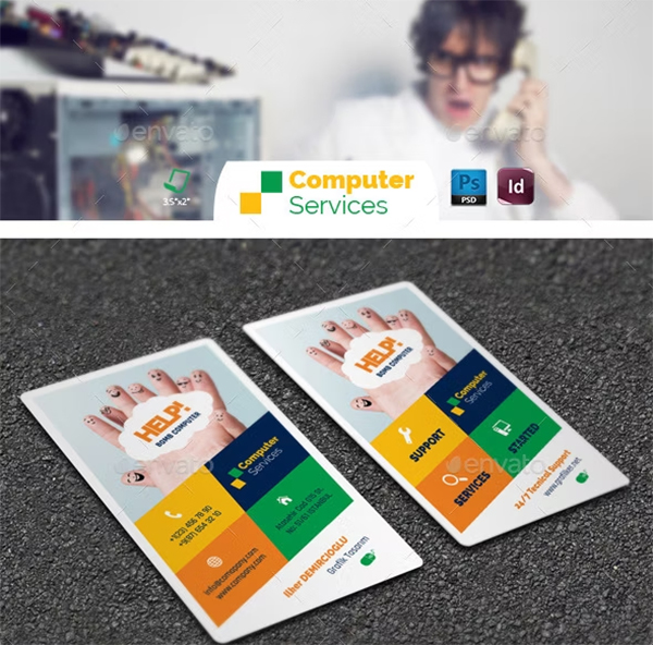 Computer & Laptop Repair Business Card Templates