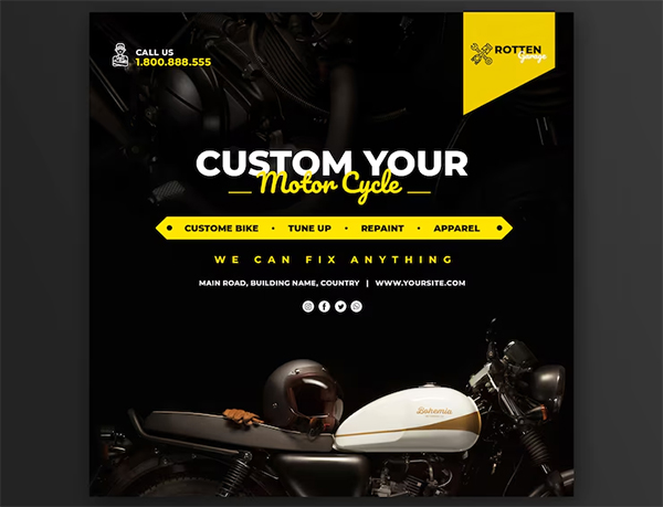 Free PSD Bike Rental Brochure Template