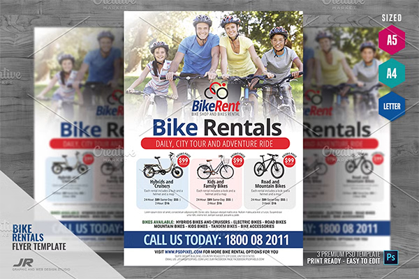 Bike Rentals Adobe Photoshop Flyer Template
