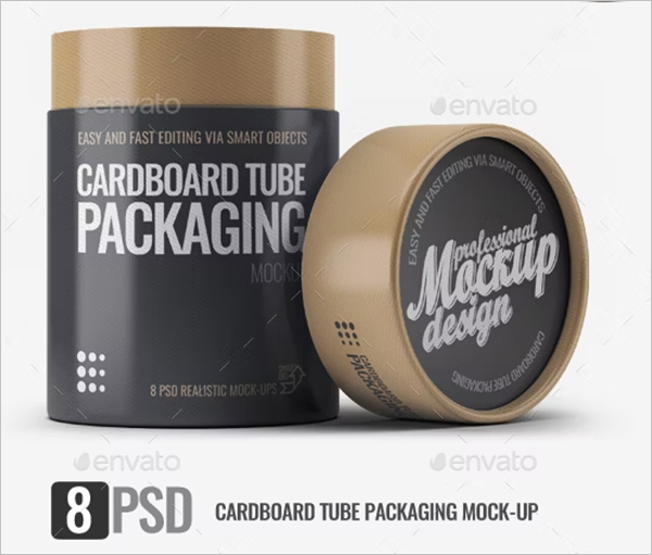 Cardboard Tube Packaging Mock-Up