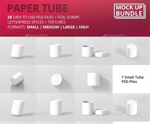 Paper Tube Packaging Mock-Up Bundle