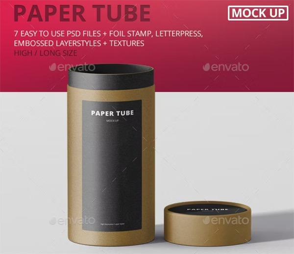 Long & High Paper Tube Packaging Mock-Up