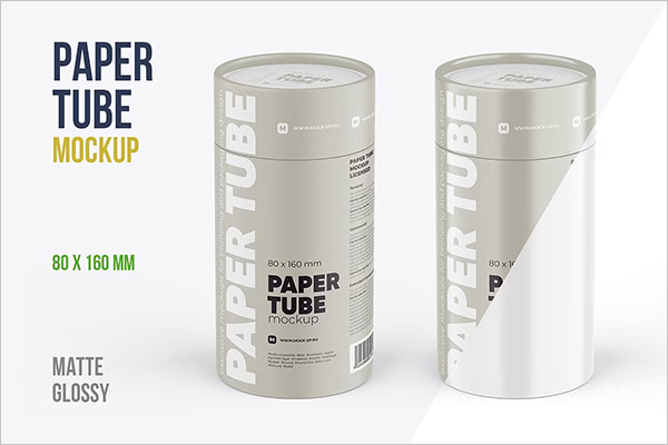Closed Paper Tube Mockup Design