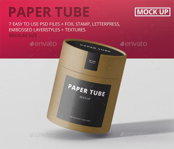 Medium Paper Tube Packaging Mock-Up