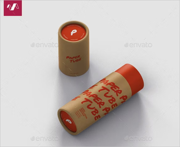 Slim Short Size Paper Tube Mockup