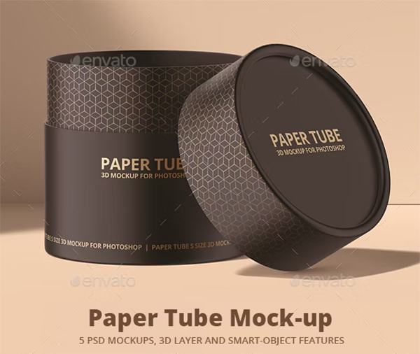 Cardboard Paper Tube Mockup Templates