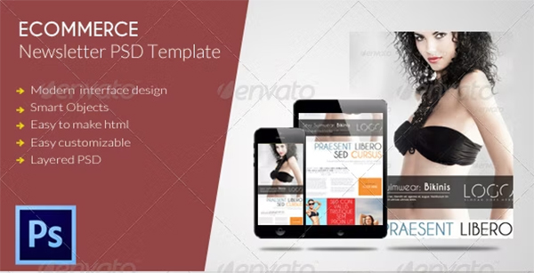 Ecommerce Newsletter PSD Template