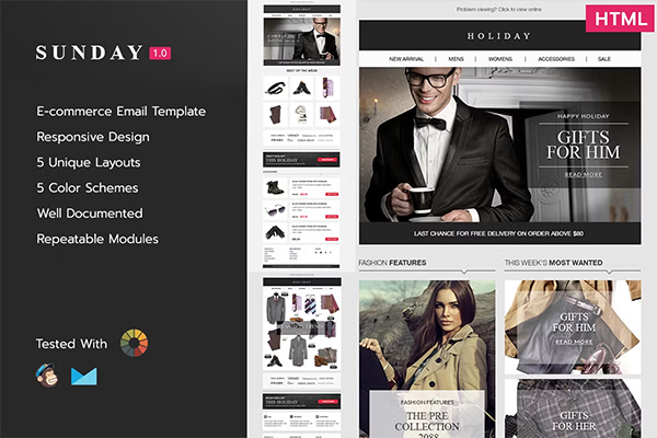 Sunday E-commerce Responsive Email Template