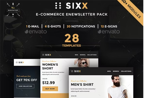 Sixx E-commerce E-Newsletter Pack