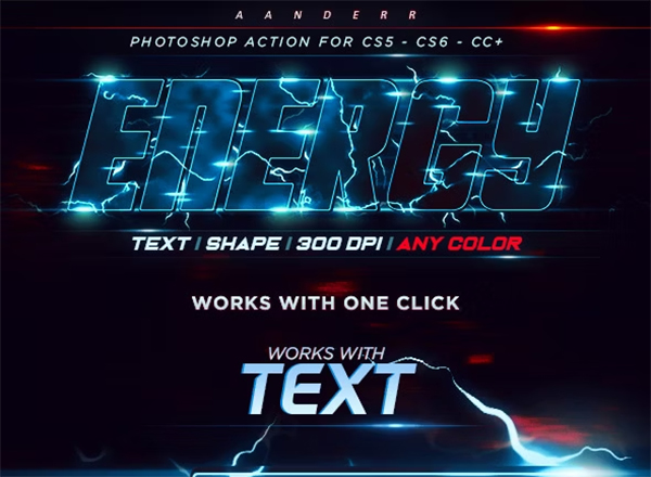 Energy Text Photoshop Action