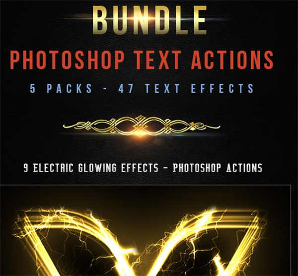 Text Photoshop Actions Bundle