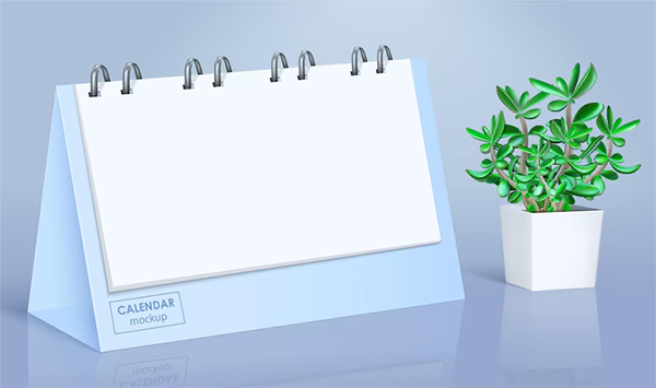 Free Desktop Calendar PSD Mockup