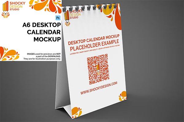 Desktop Calendar Design PSD Mockup