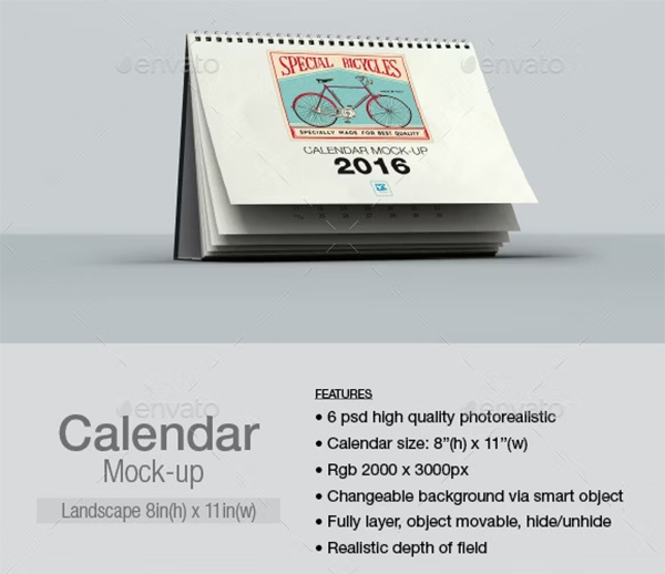 Landscape Calendar Mockup Template