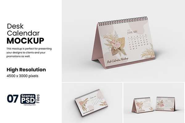 Desk Calendar PSD Mockups