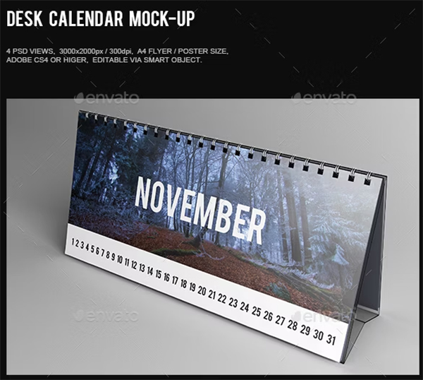 Desk Calendar Design Mockup
