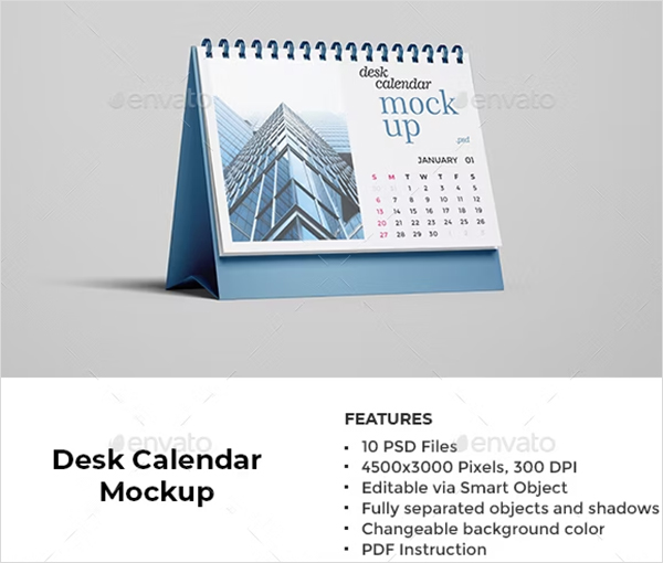 Desk Calendar PSD Design Mockup