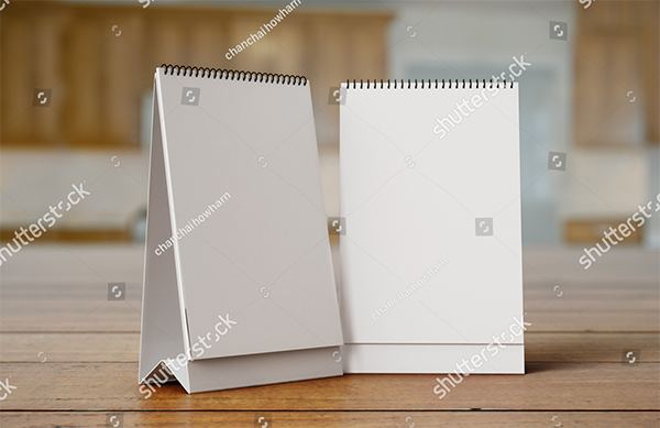 Empty Desk Calendar Vector Mockup