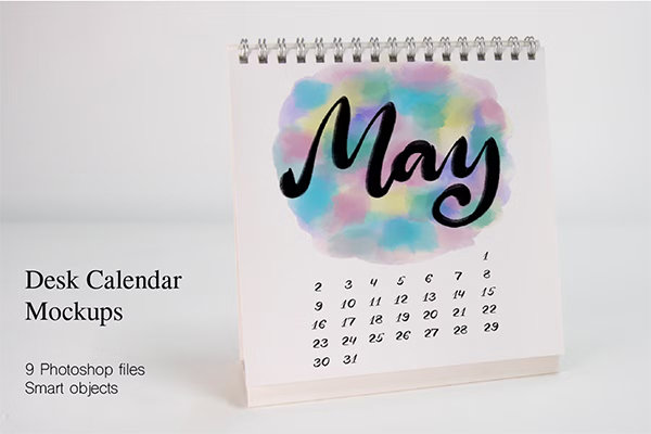 Desk Calendar Mockup PSD Files 