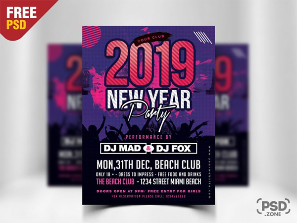 New Year Free PSD Flyer Template