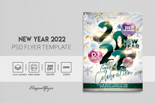 New Year Free Template PSD Flyer
