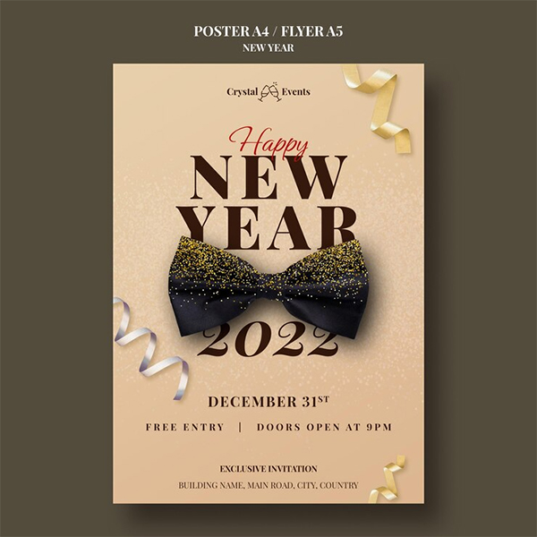 New Year Party Free Flyer Template