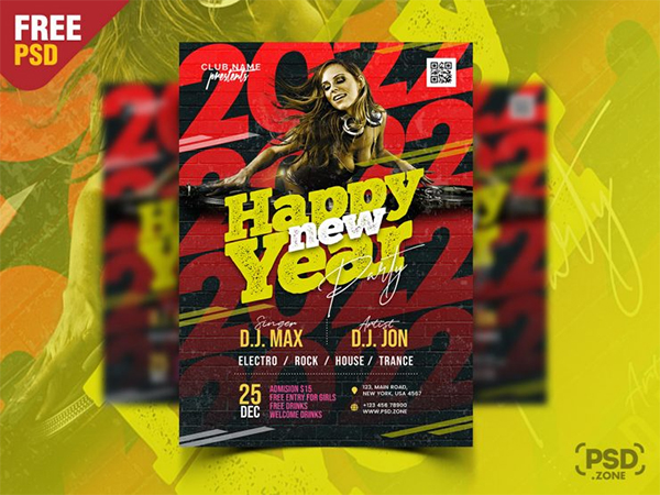 New Year 2022 Celebration Party Free Flyer