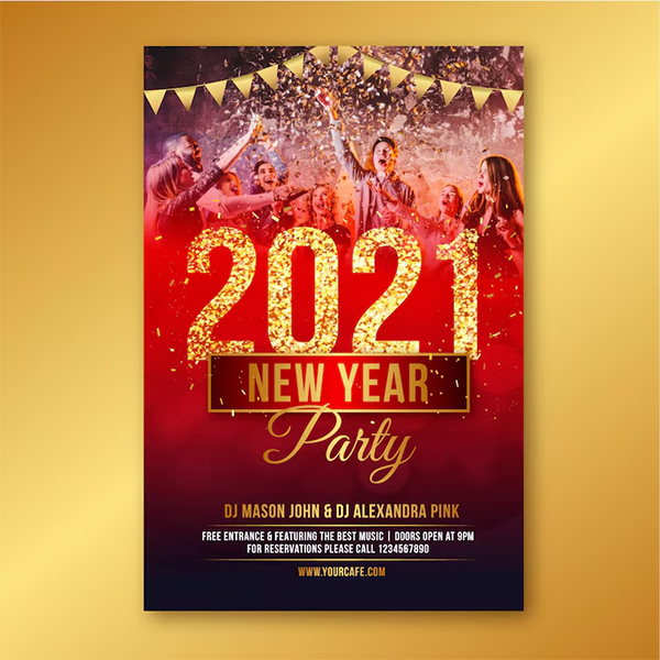 New Year Flyer PSD Free Template