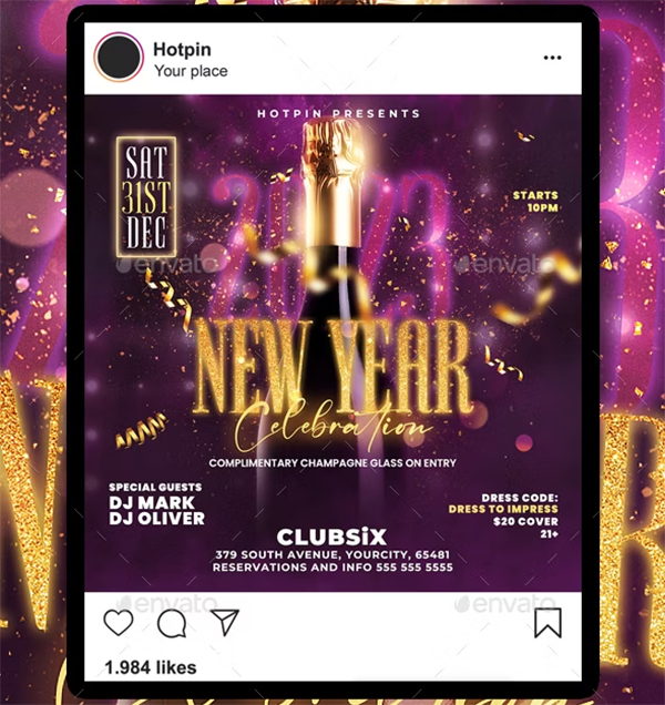 New Year Design Flyer Template