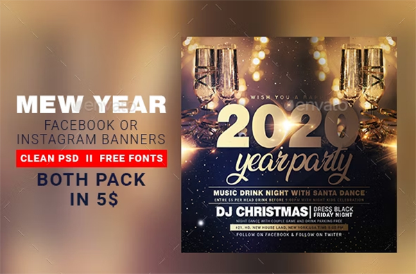 New Year Instagram Banner & Facebook Cover