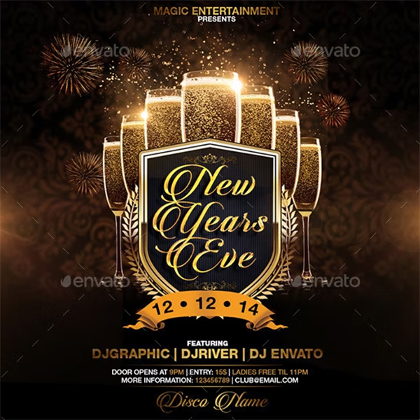 New Years Eve Flyer Facebook Instagram Template