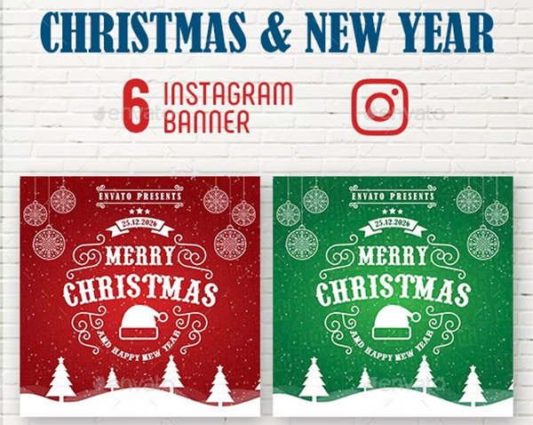 Merry Christmas & New Year Instagram Template