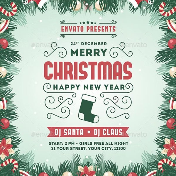 Merry Christmas & New Year Party Instagram Template