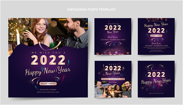 Free PSD New Year Instagram Templates