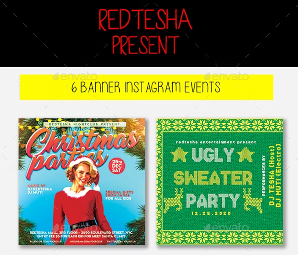 Christmas & New Year Instagram Banner Template