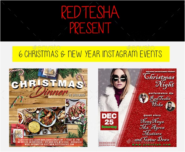 Christmas & New Year Instagram Banner Design