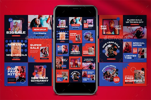 New Year Instagram Pack Template