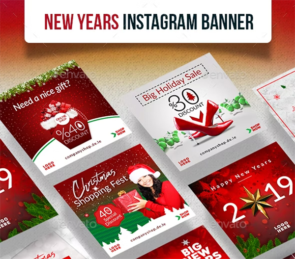 New Years Instagram Banner Template