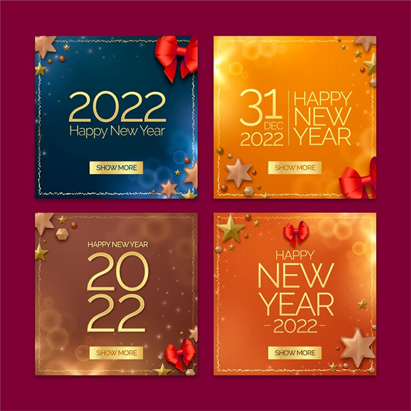 Realistic New Year Instagram Free PSD Template