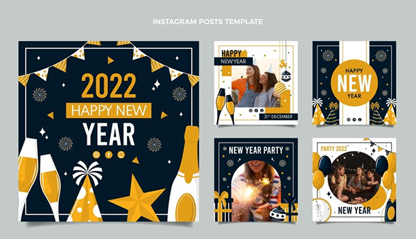 Free PSD New Year Instagram Template