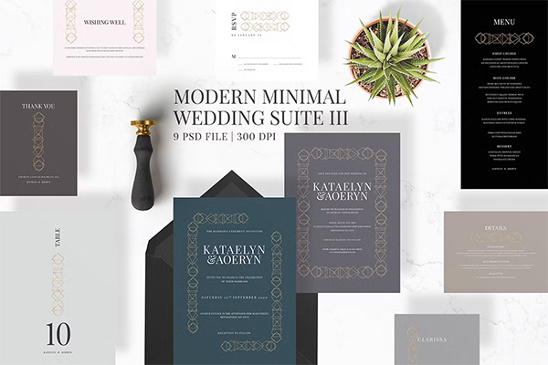Modern Royal Minimal Wedding Suite