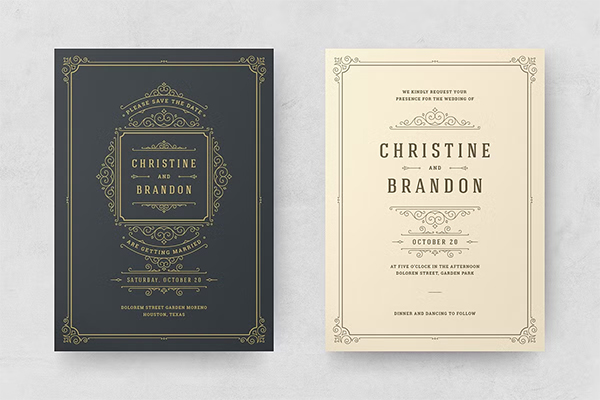 Royal Wedding Invitation Cards Templates