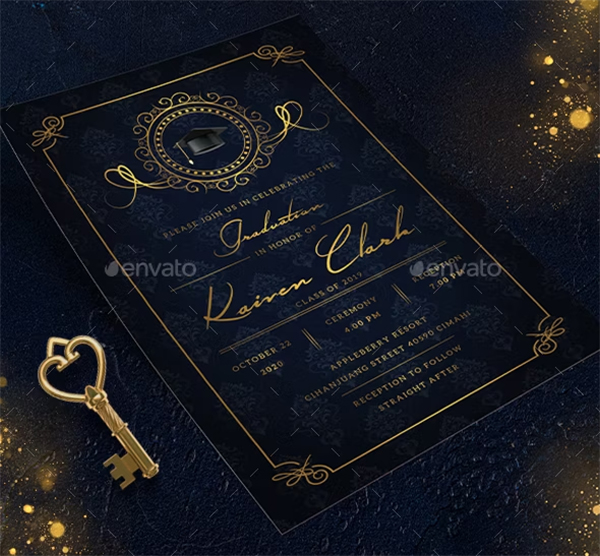 Royal Graduation Invitation PSD Design