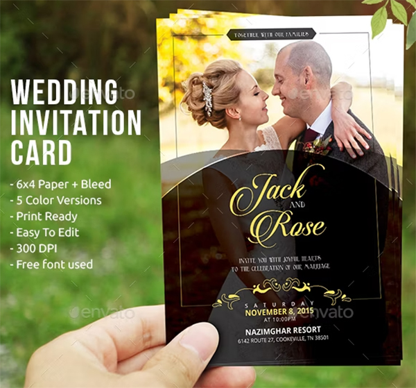 Traditional Wedding PSD Invitation Design