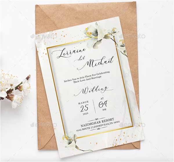 Traditional Wedding Watercolor Invitation