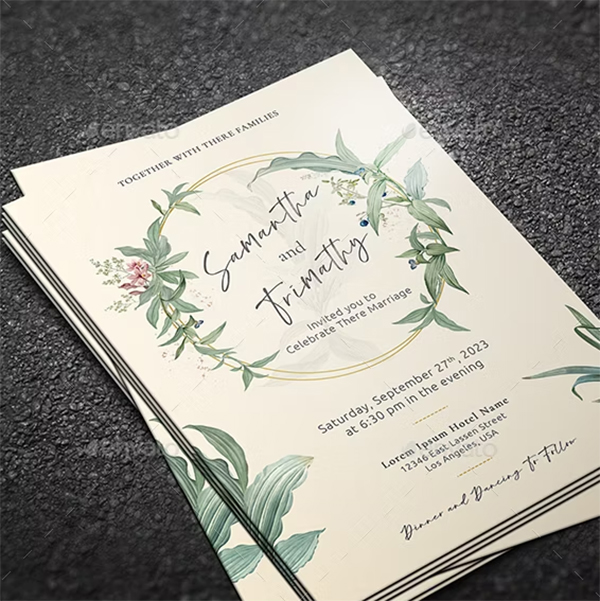Floral Wedding Invitation Template