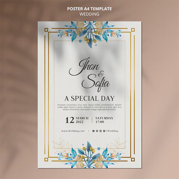 Traditional Wedding Free PSD Invitation