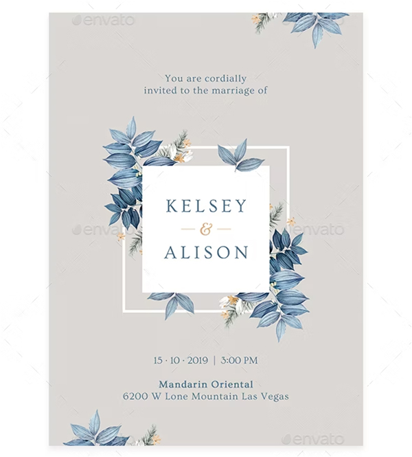 Wedding Invitation Photoshop Template