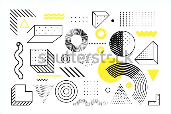 Universal Trend halftone Geometric Shapes