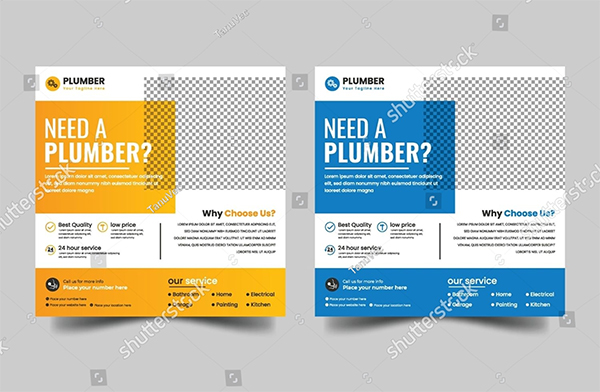 Vector Construction Plumber Flyer